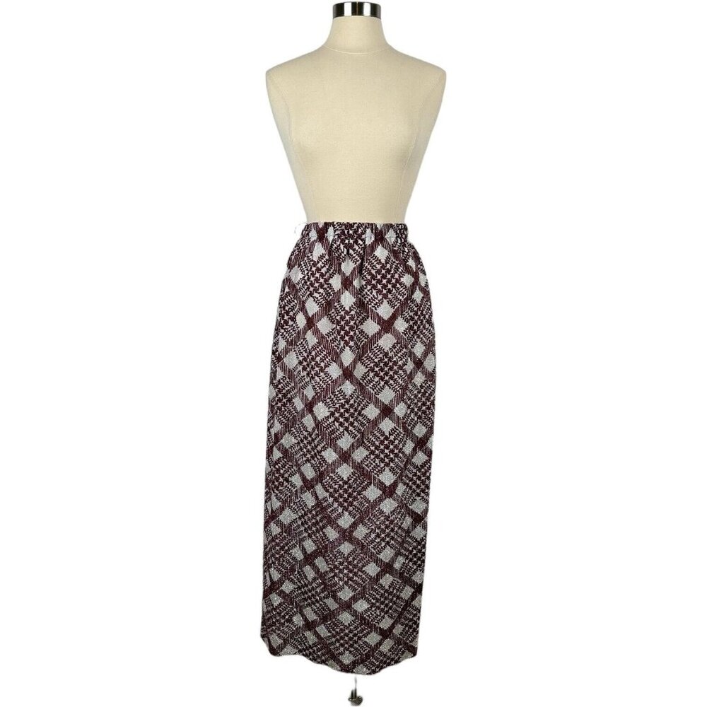 Nelly de Grab Womens Size 12 MAXI SKIRT Lined Metallic 1970s USA UNION MADE